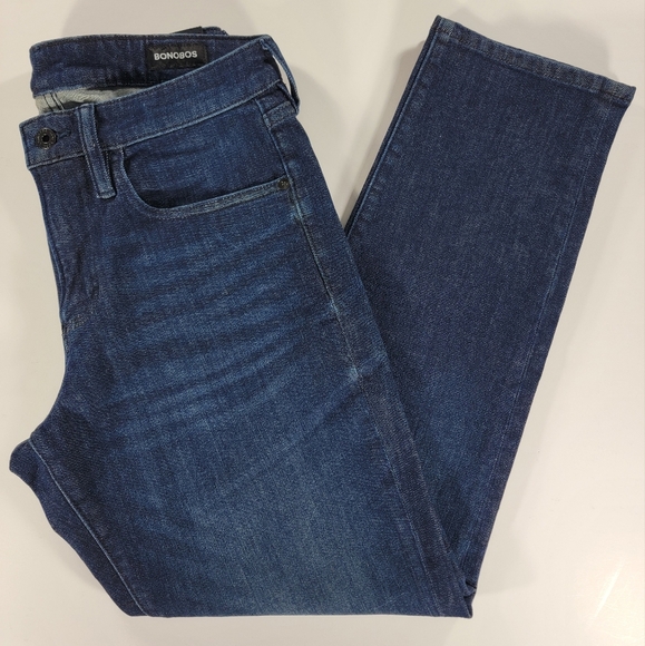 Bonobos The Blue Jean Mens Athletic Fit Dark Wash Denim Straight Stretch 30x30 - Picture 1 of 16